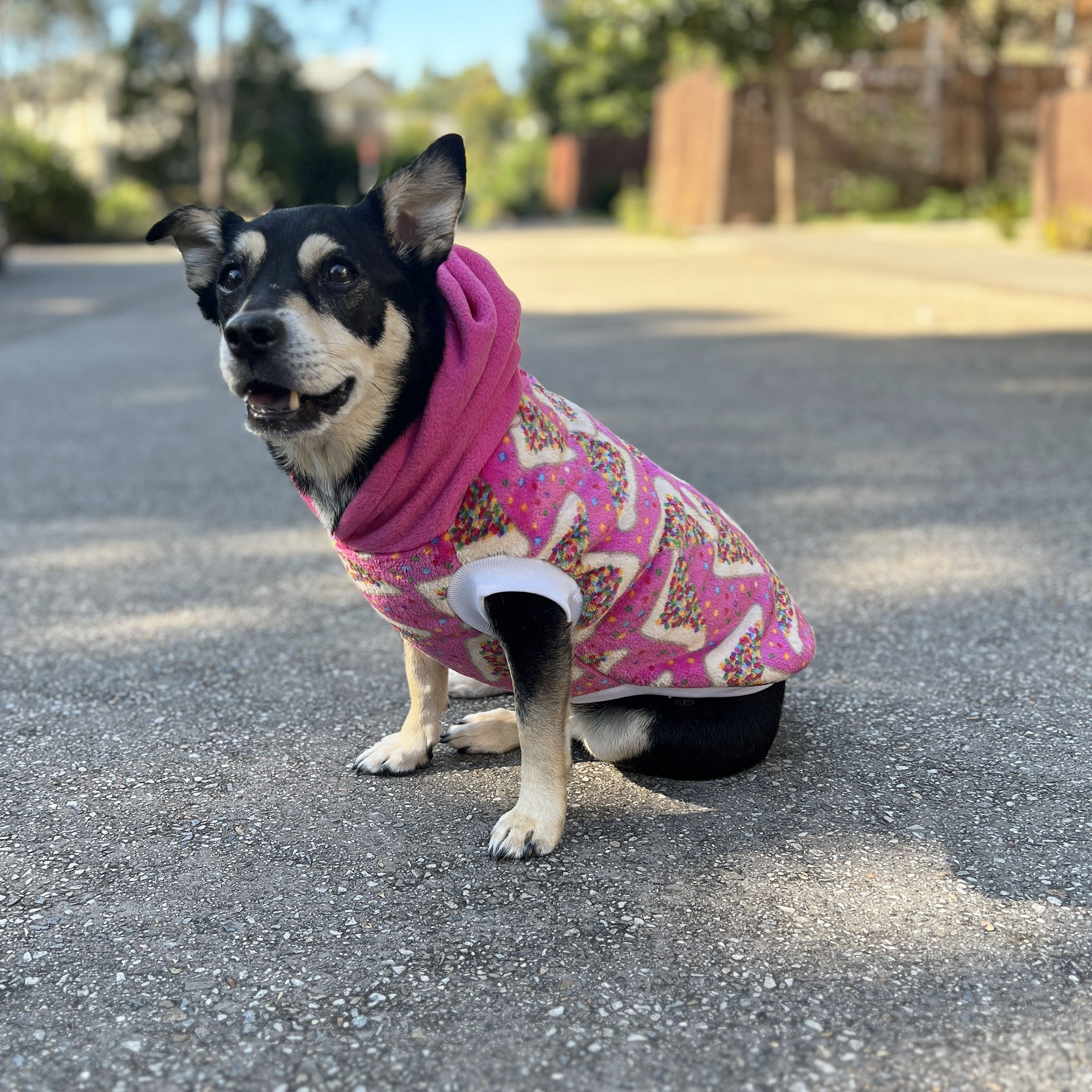 Pink Star Print Dog Hoodie - Image 2