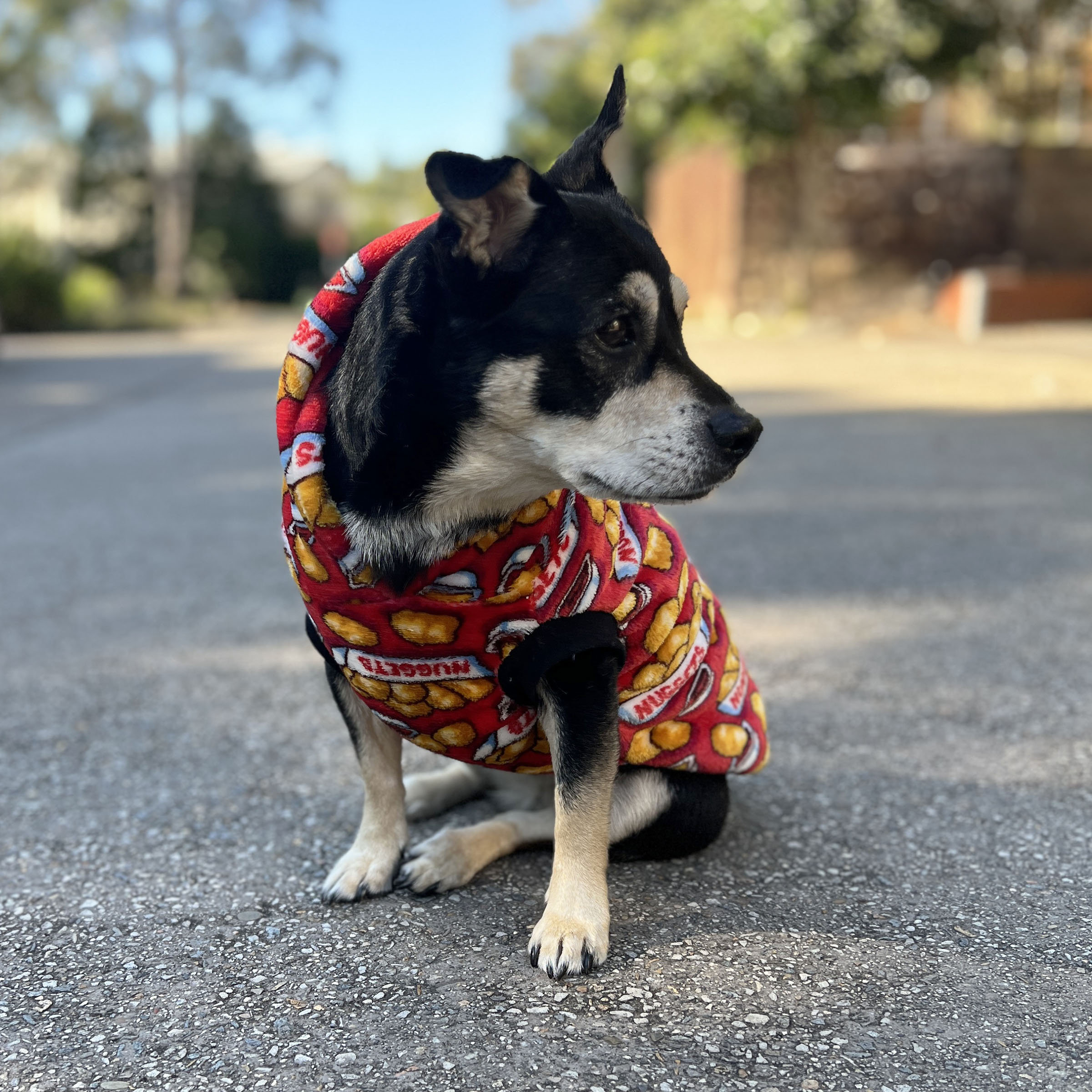 Red Fast Food Print Dog Hoodie - Image 2