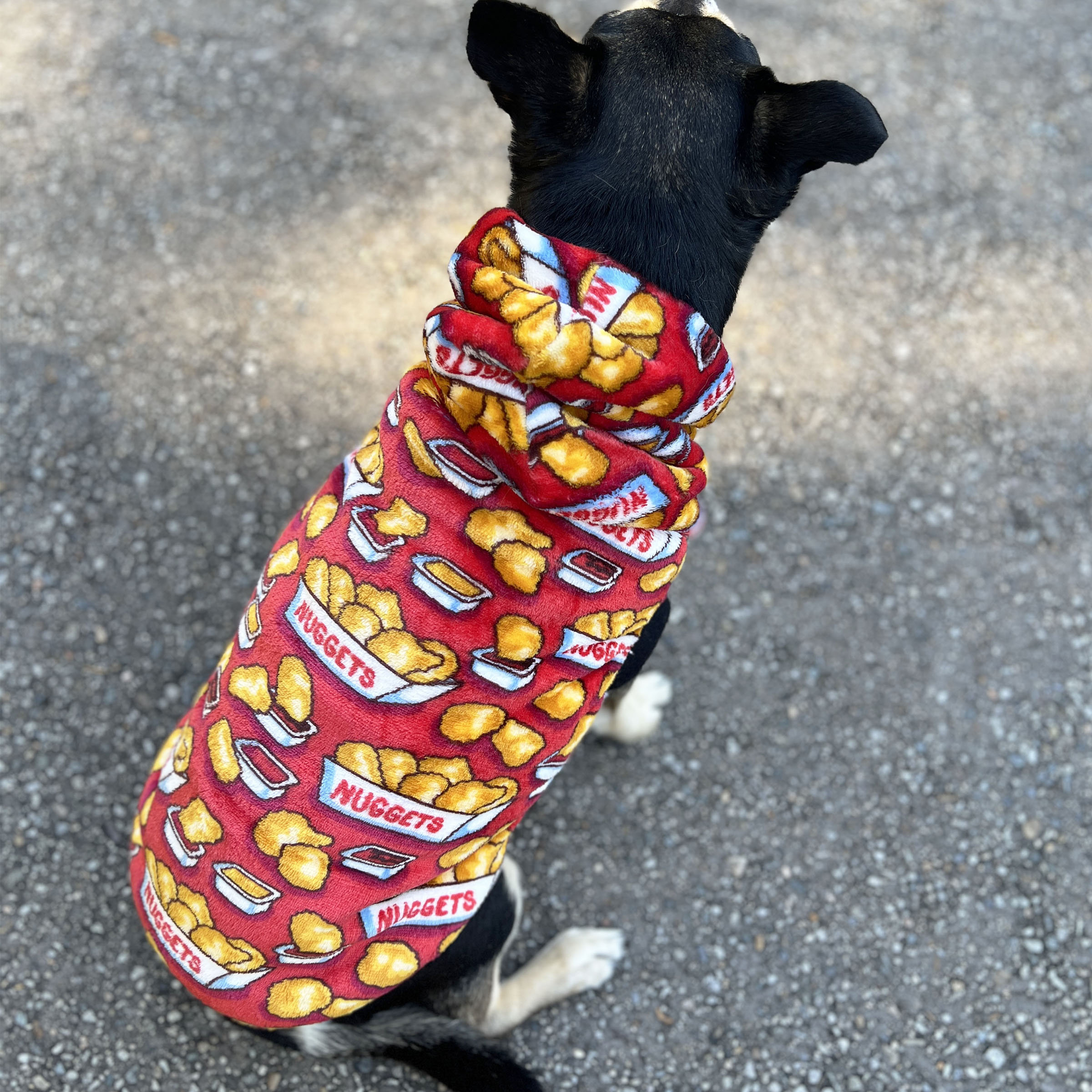 Red Fast Food Print Dog Hoodie - Image 4