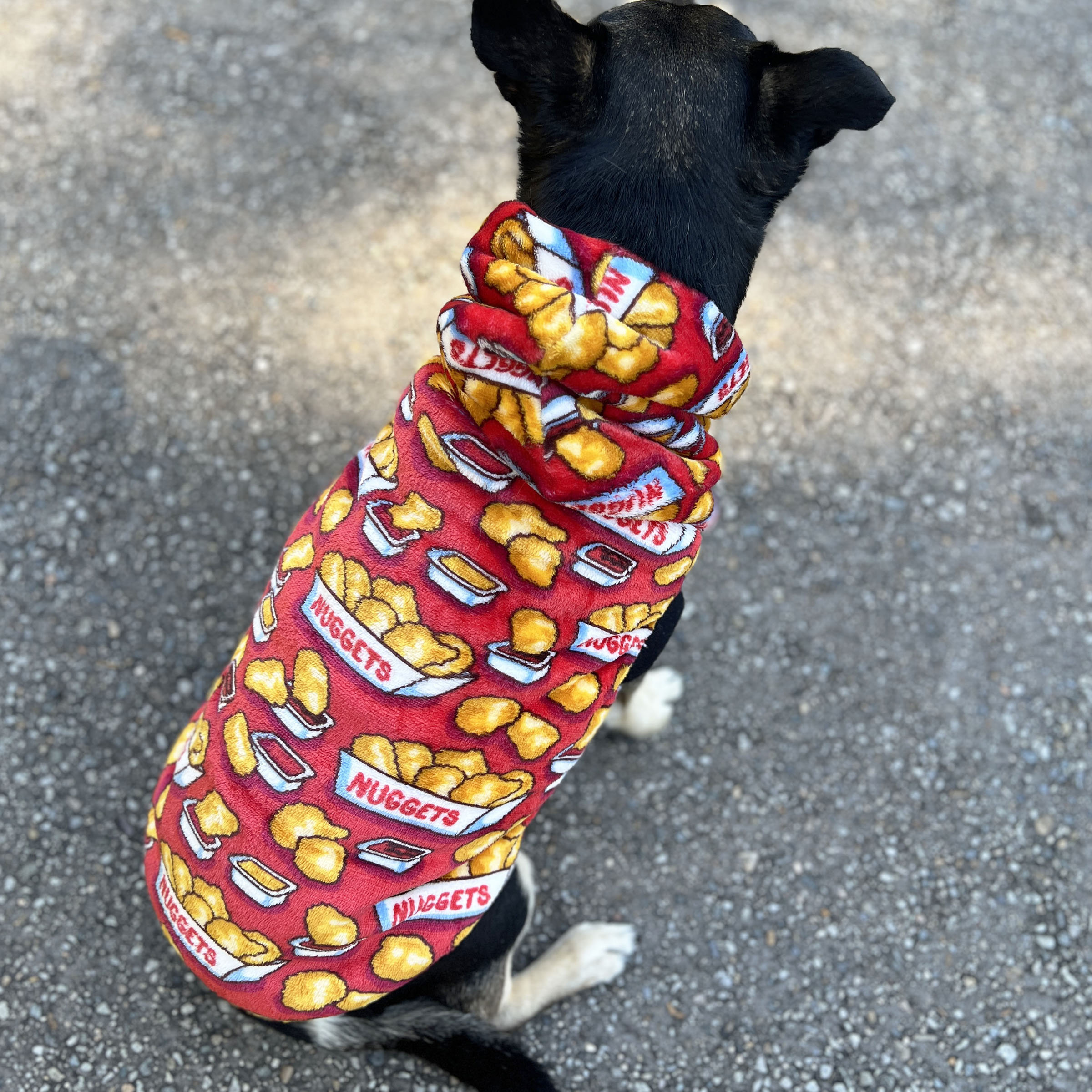 Red Fast Food Print Dog Hoodie - Image 5